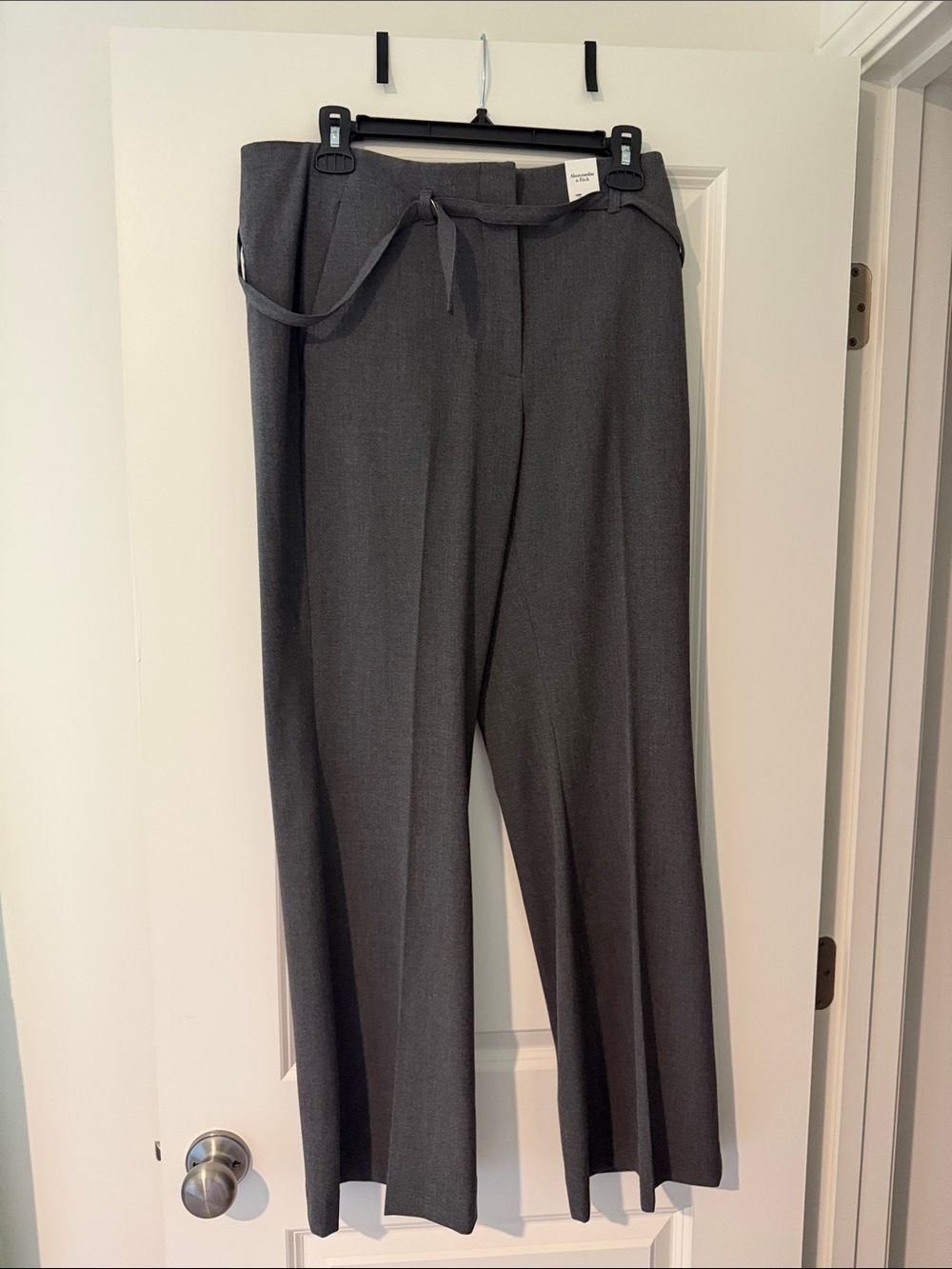 Abercrombie & Fitch Dark Gray Wide-Leg Trousers